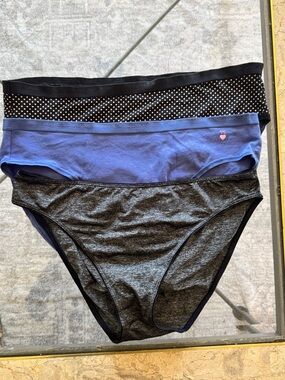 Victoria's Secret Three-Pack Briefs - Black, Blue, Charcoal